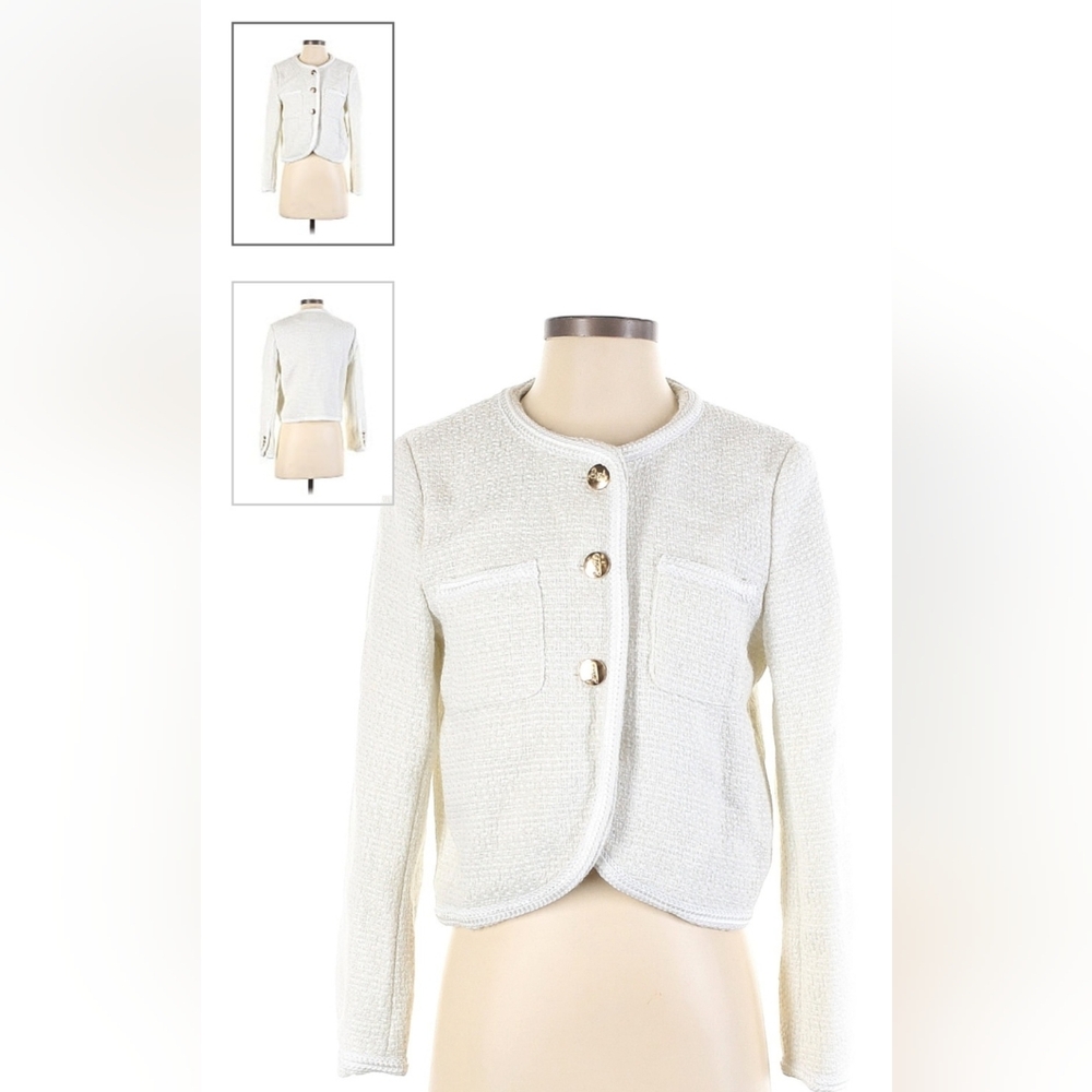 Cream colored blazer gold buttons old money size small